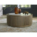 Signature Design by Ashley Camdill Light Brown/White Coffee Table - 42 W x 42 D x 17.5 H