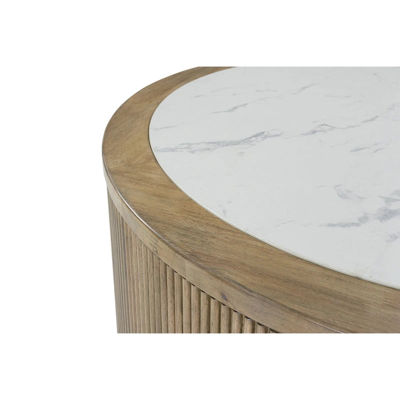 Light Brown/White Coffee Table - 42 W x 42 D x 17.5 H