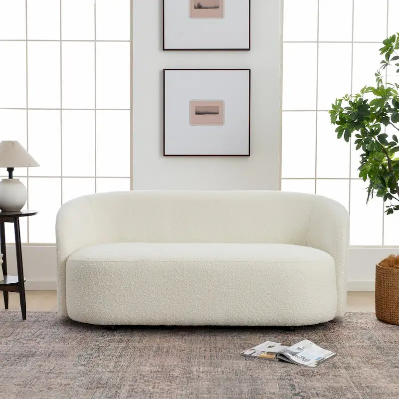 Upholstered Loveseat Boucle Sofa Couch, 68W