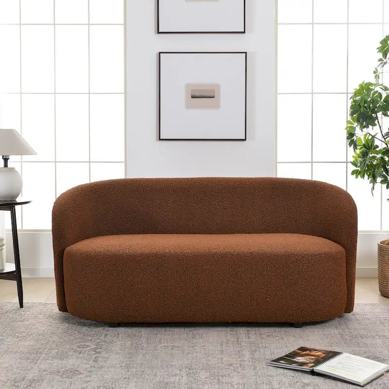 Upholstered Loveseat Boucle Sofa Couch, 68W
