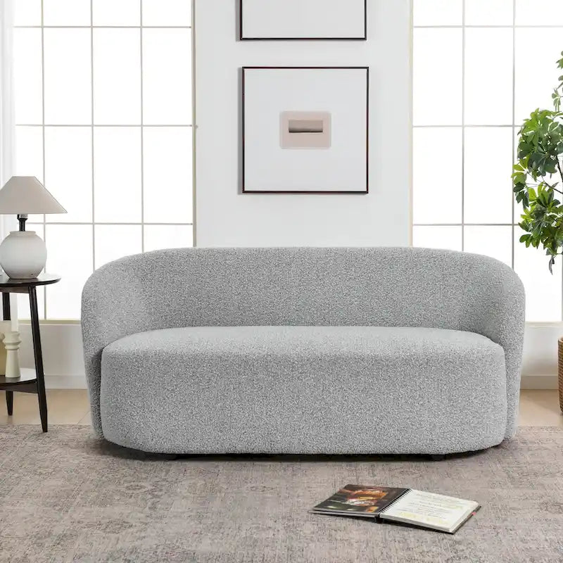 Upholstered Loveseat Boucle Sofa Couch, 68W
