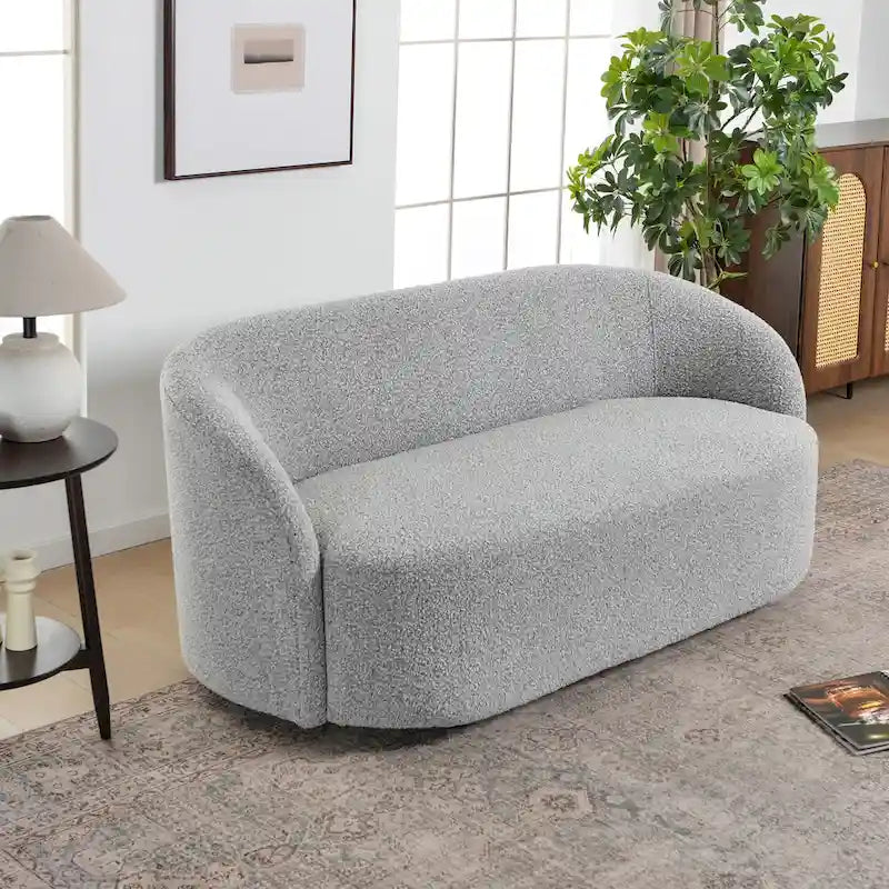 Upholstered Loveseat Boucle Sofa Couch, 68W