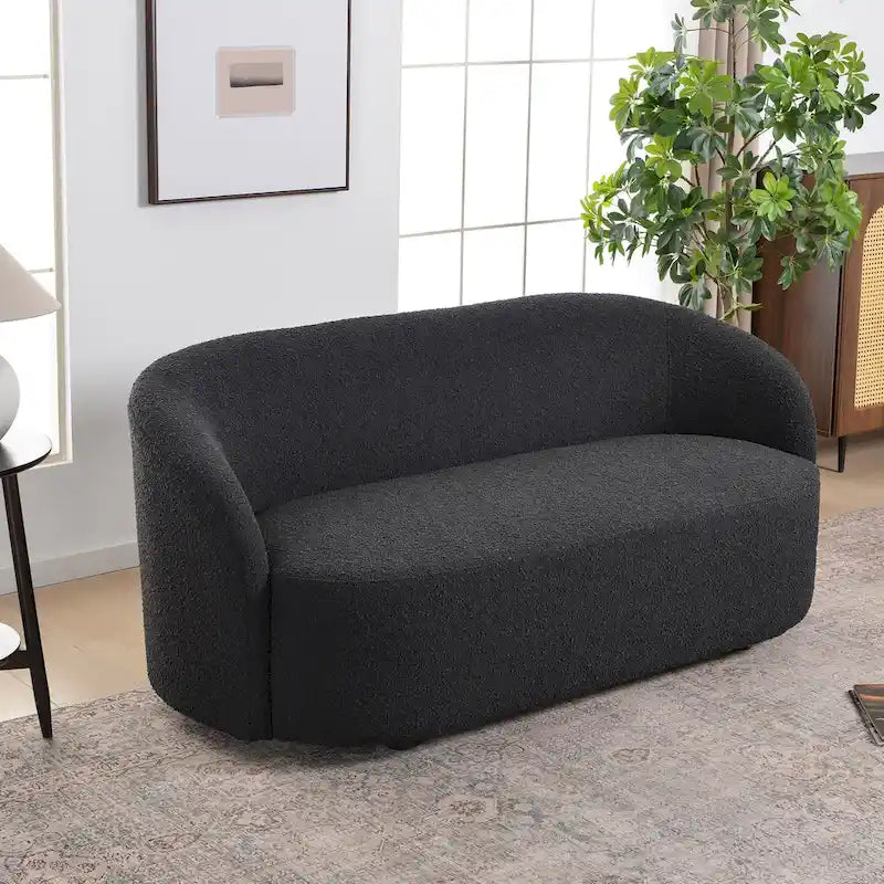 Upholstered Loveseat Boucle Sofa Couch, 68W