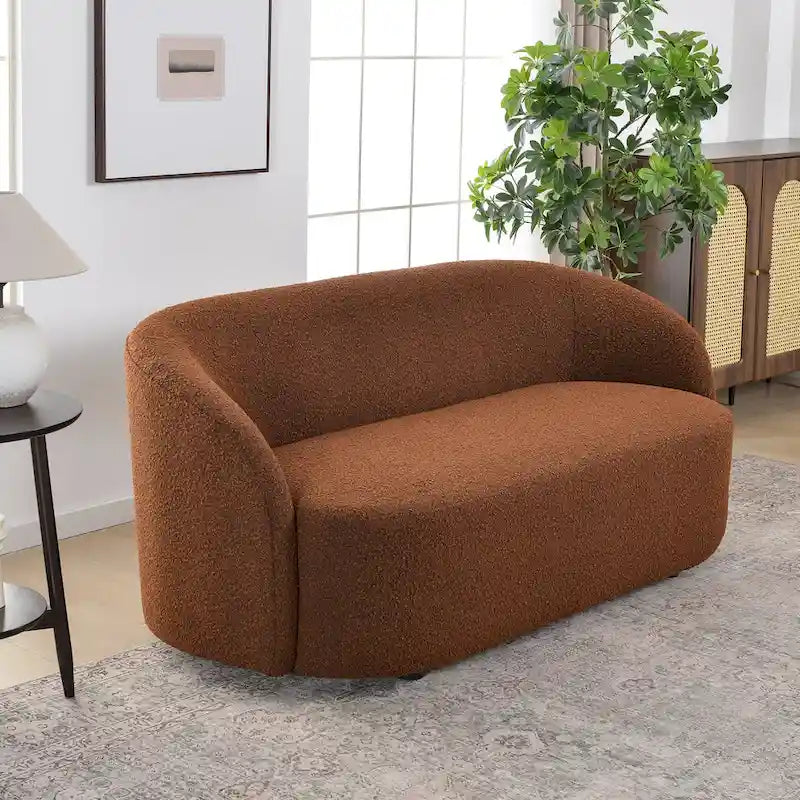 Upholstered Loveseat Boucle Sofa Couch, 68W