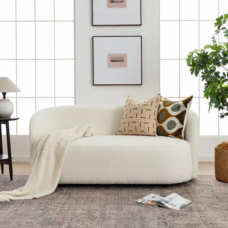 Upholstered Loveseat Boucle Sofa Couch, 68W