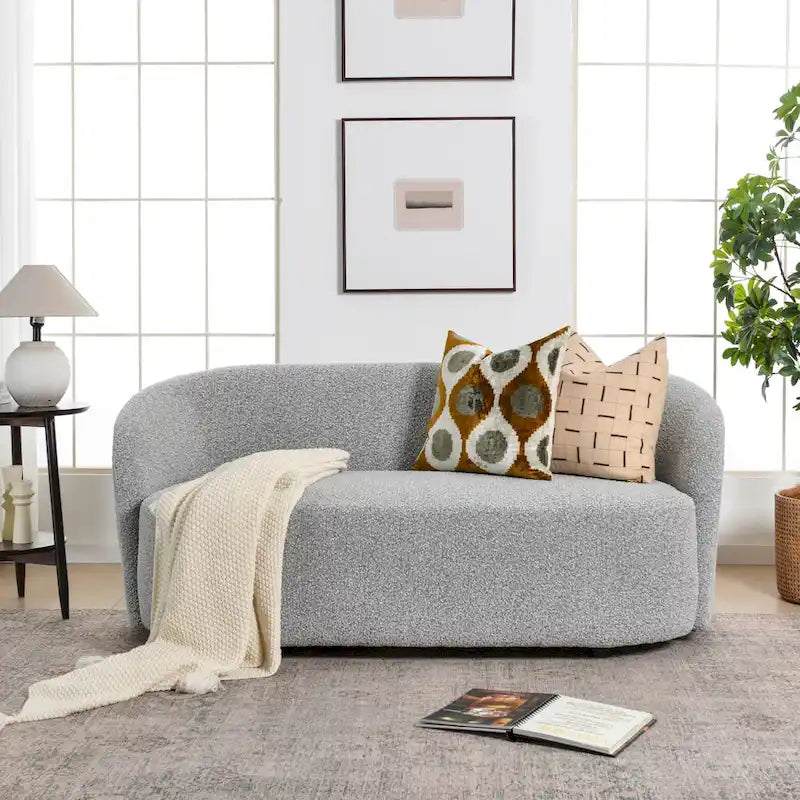 Upholstered Loveseat Boucle Sofa Couch, 68W