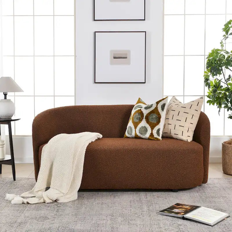 Upholstered Loveseat Boucle Sofa Couch, 68W