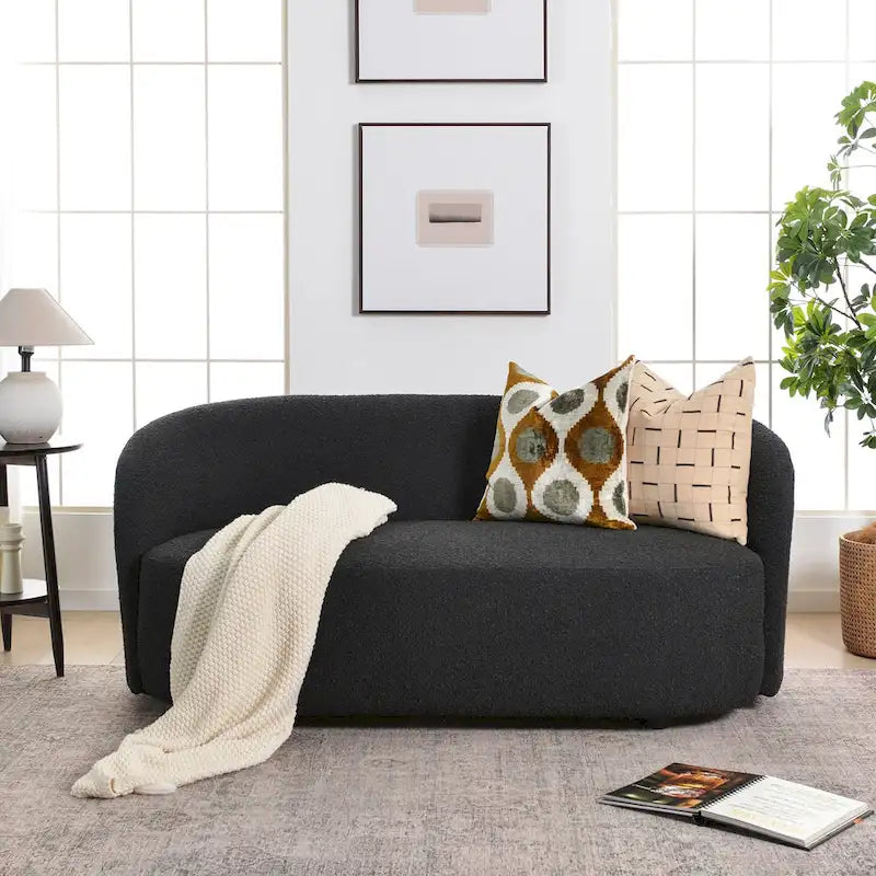 Upholstered Loveseat Boucle Sofa Couch, 68W