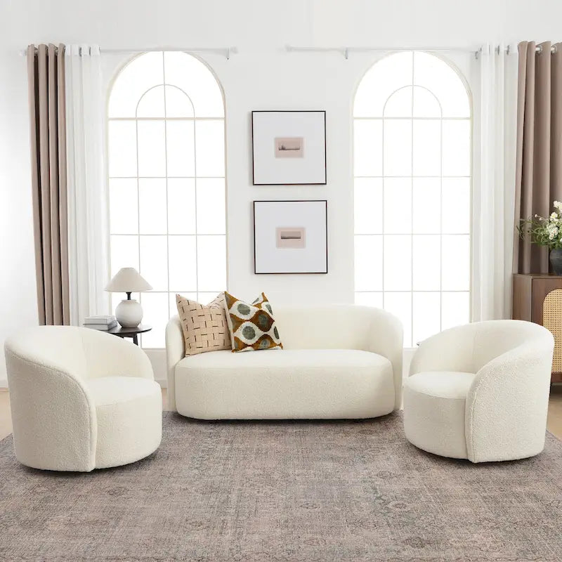 Upholstered Loveseat Boucle Sofa Couch, 68W