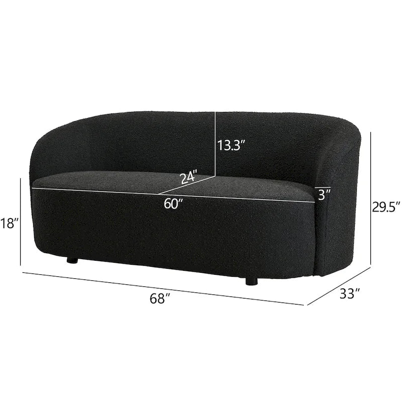 Upholstered Loveseat Boucle Sofa Couch, 68W