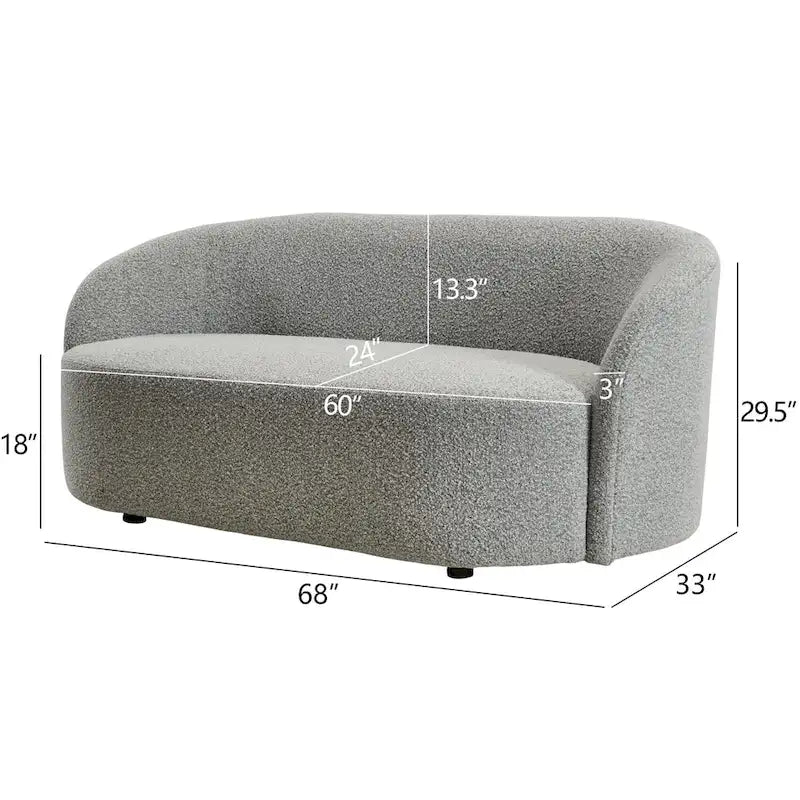 Upholstered Loveseat Boucle Sofa Couch, 68W