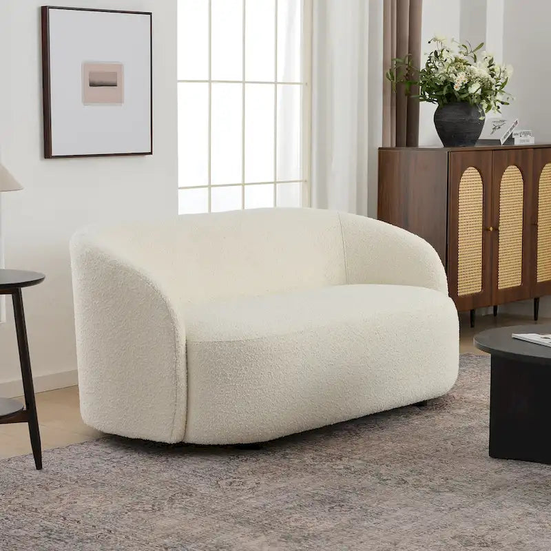 Upholstered Loveseat Boucle Sofa Couch, 68W