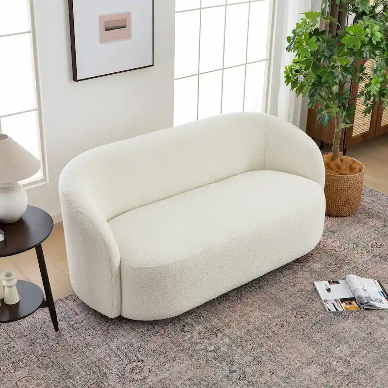Upholstered Loveseat Boucle Sofa Couch, 68W