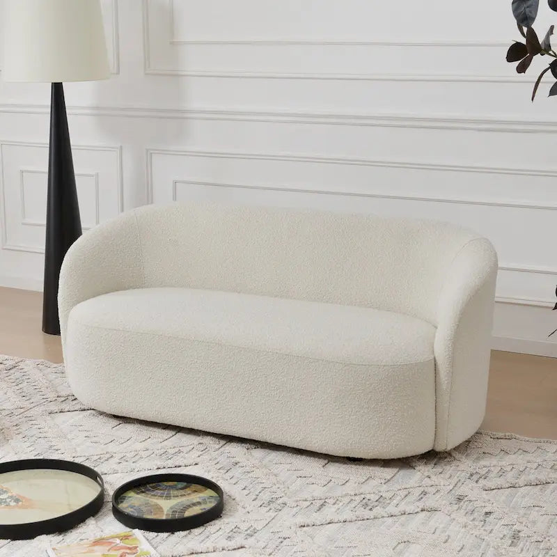 Upholstered Loveseat Boucle Sofa Couch, 68W