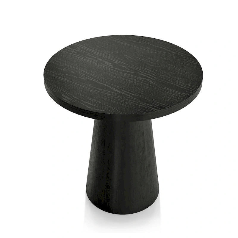 Modern Round Solid Wood Pedestal End Table
