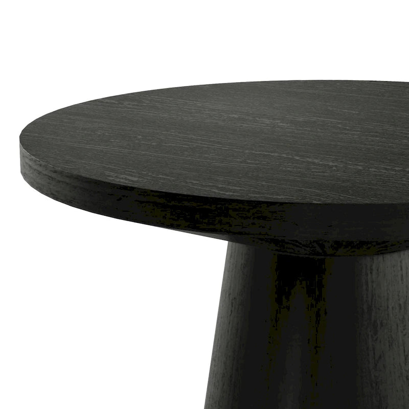 Modern Round Solid Wood Pedestal End Table