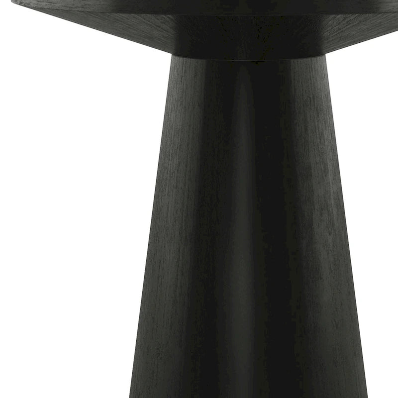 Modern Round Solid Wood Pedestal End Table