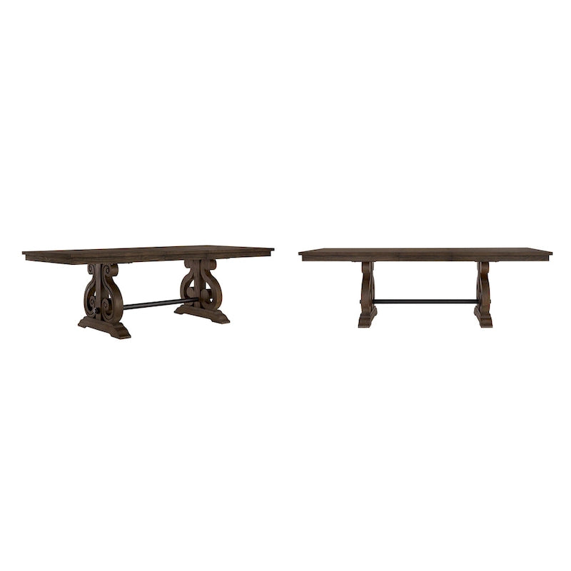 Wood Extendable Dining Table - Brown