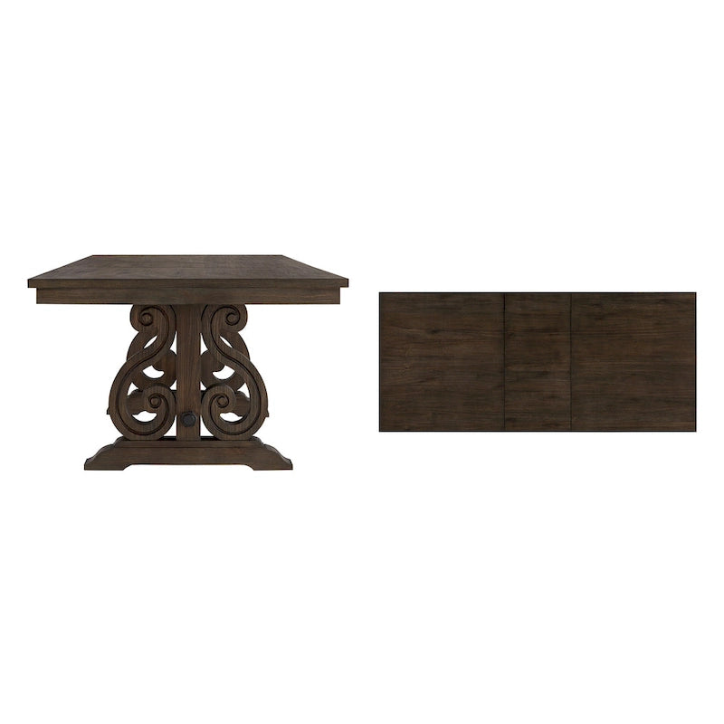 Wood Extendable Dining Table - Brown