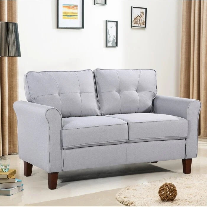 54.5" Linen Flared Arm Loveseat