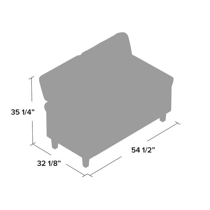 54.5" Linen Flared Arm Loveseat