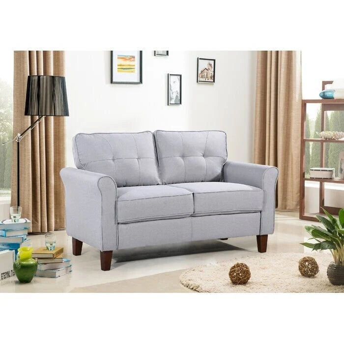 54.5" Linen Flared Arm Loveseat