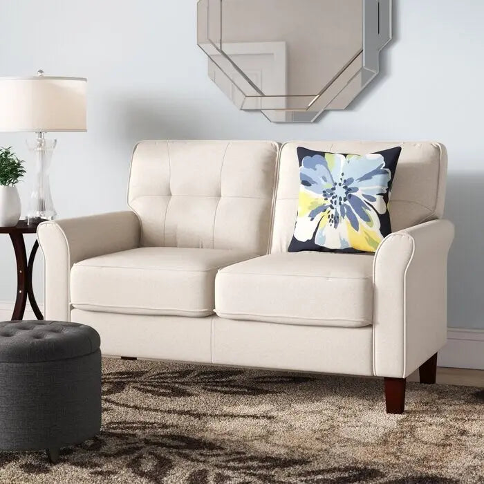 54.5" Linen Flared Arm Loveseat