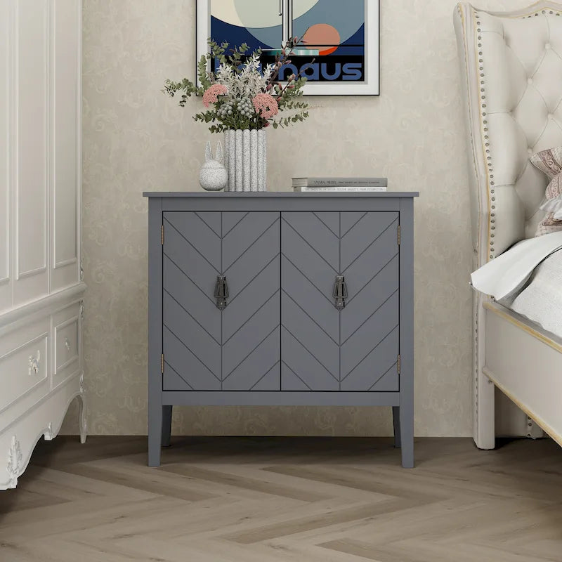 2-Door Wooden Storage Cabinet with Vintage Style