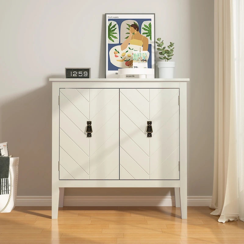 2-Door Wooden Storage Cabinet with Vintage Style