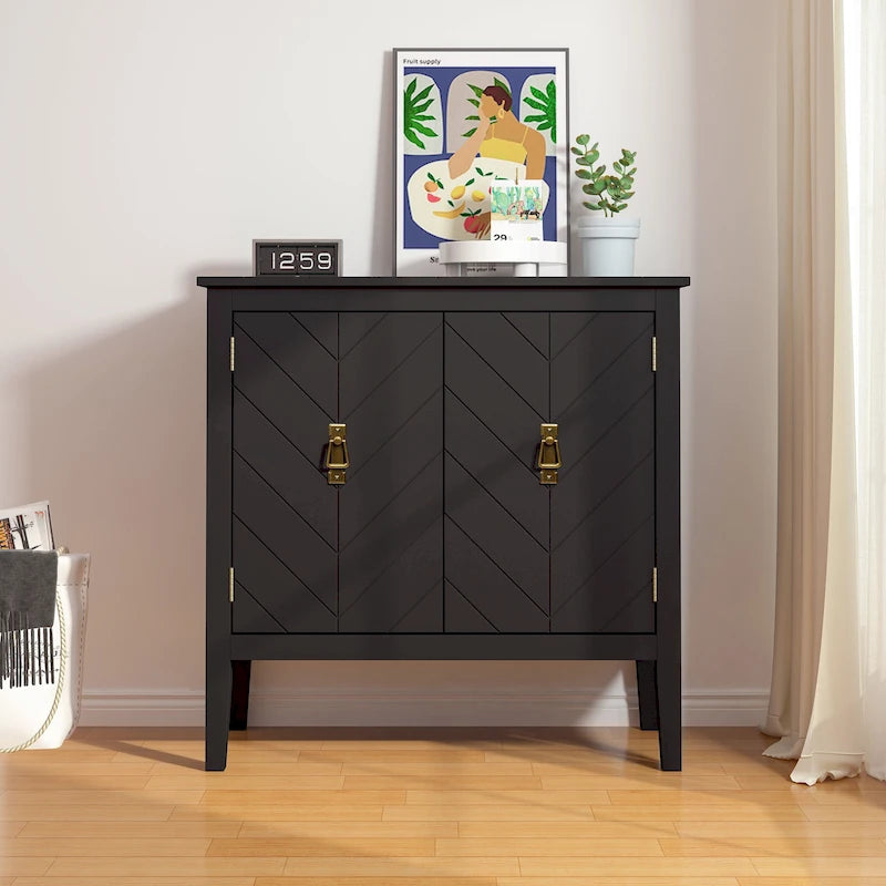 2-Door Wooden Storage Cabinet with Vintage Style