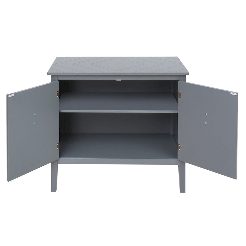 2-Door Wooden Storage Cabinet with Vintage Style