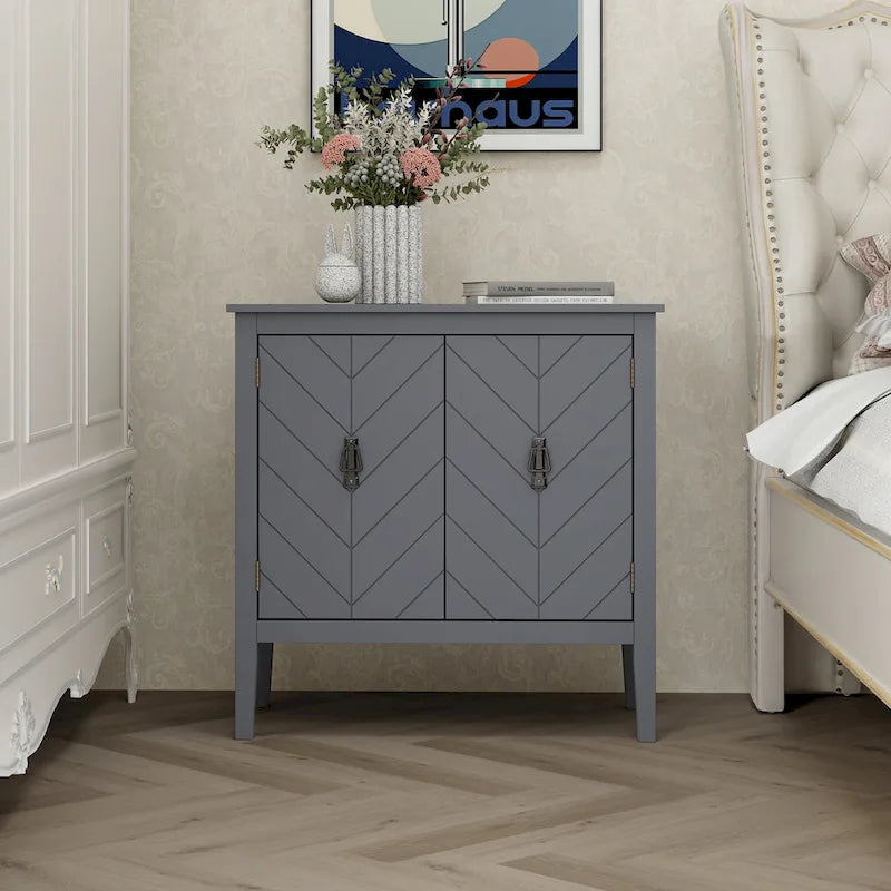 2-Door Wooden Storage Cabinet with Vintage Style