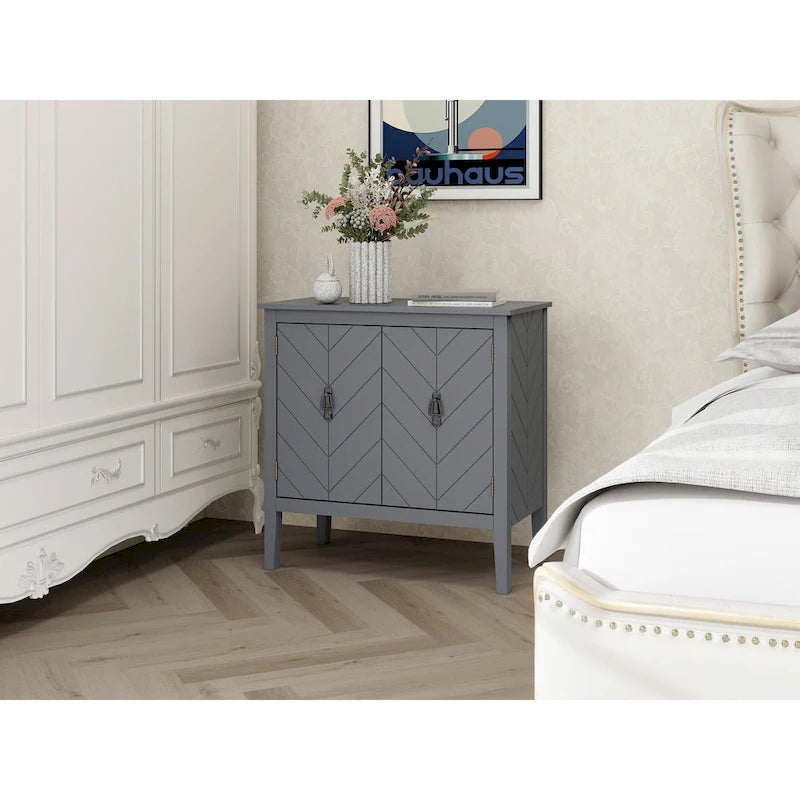 2-Door Wooden Storage Cabinet with Vintage Style