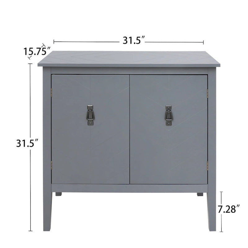 2-Door Wooden Storage Cabinet with Vintage Style