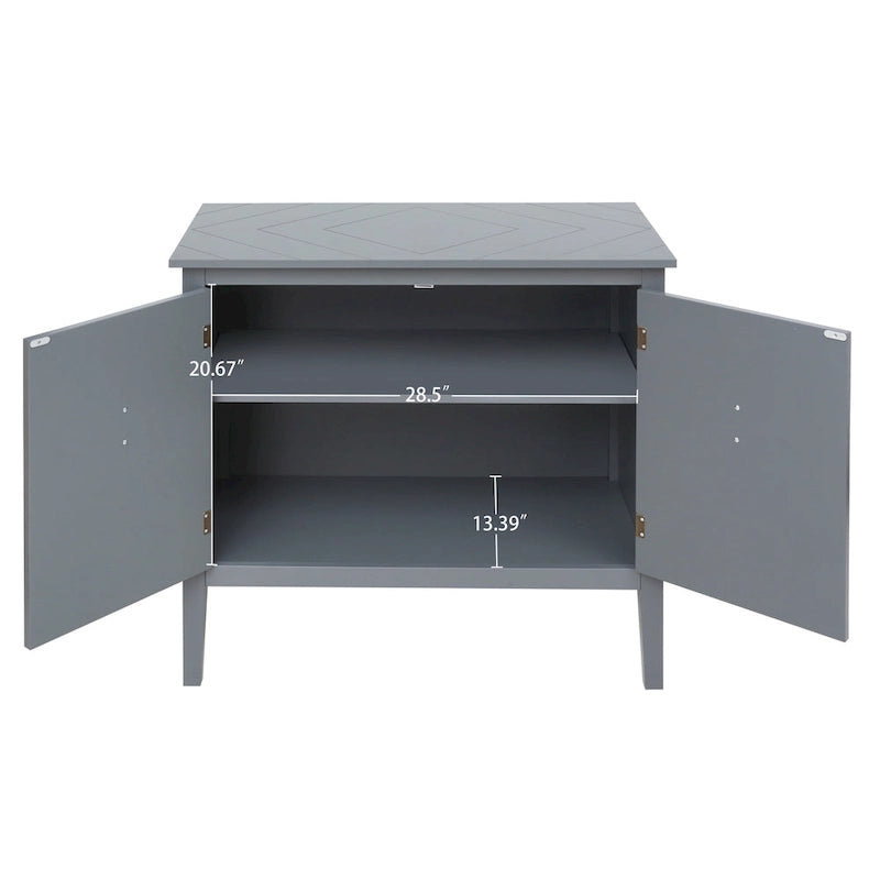 2-Door Wooden Storage Cabinet with Vintage Style
