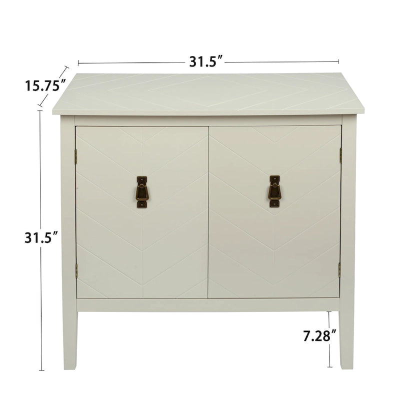 2-Door Wooden Storage Cabinet with Vintage Style