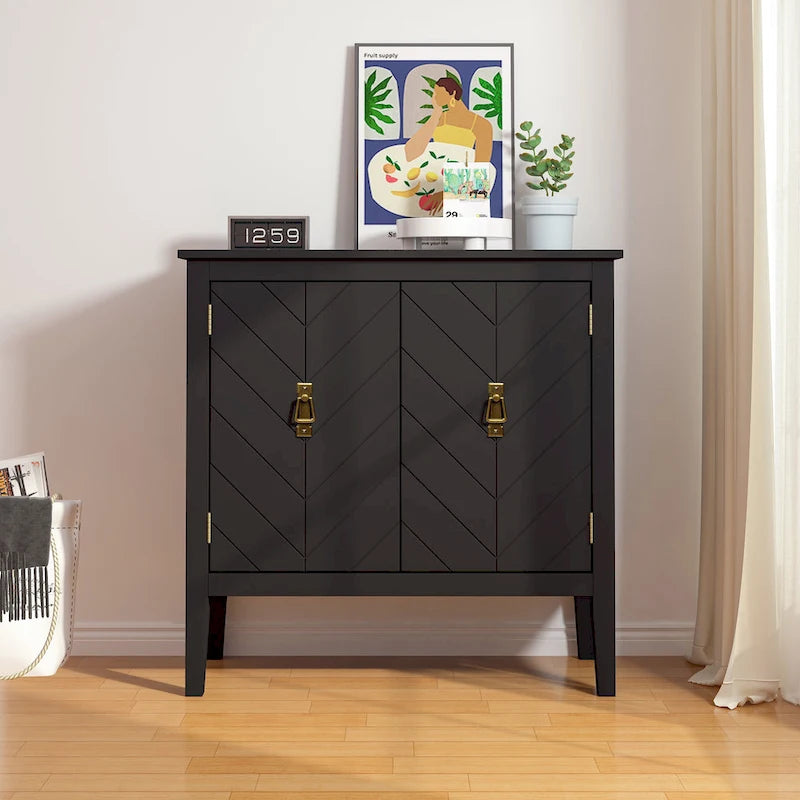 2-Door Wooden Storage Cabinet with Vintage Style