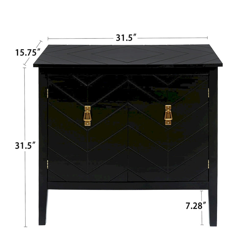 2-Door Wooden Storage Cabinet with Vintage Style