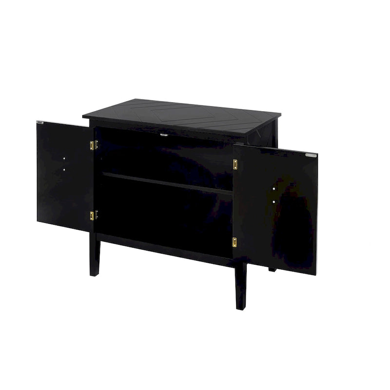2-Door Wooden Storage Cabinet with Vintage Style