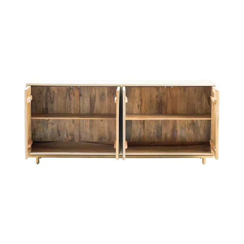 Four-Door Wooden Sideboard, Beige