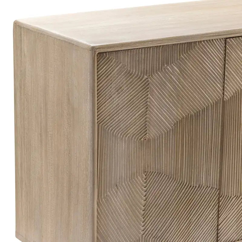 Four-Door Wooden Sideboard, Beige