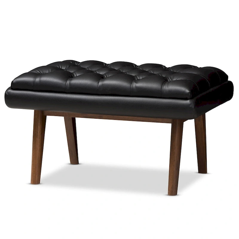 Mid-Century Upholstered Ottoman