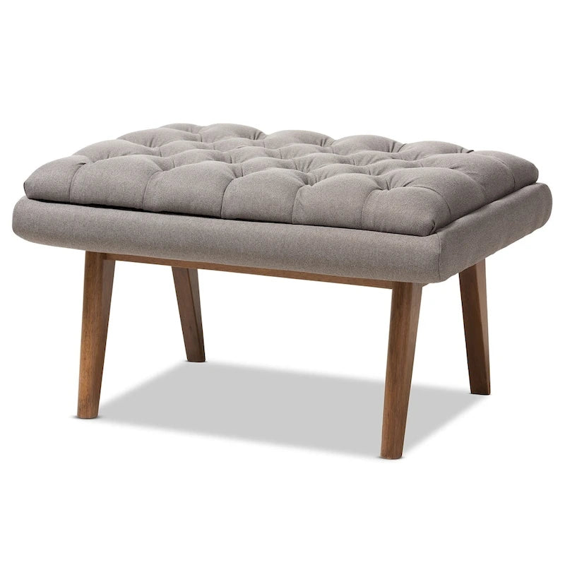Mid-Century Upholstered Ottoman