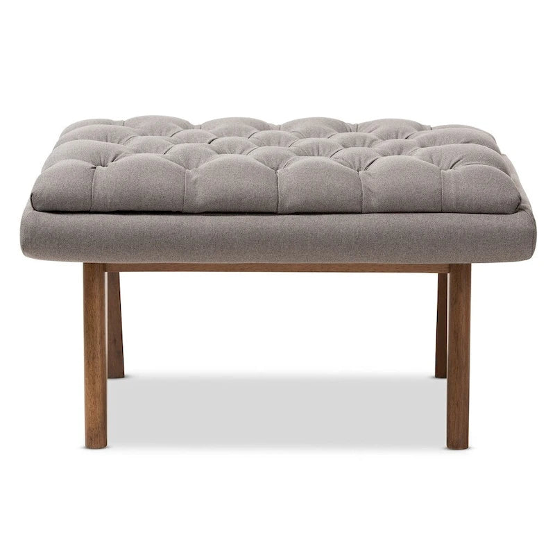 Mid-Century Upholstered Ottoman
