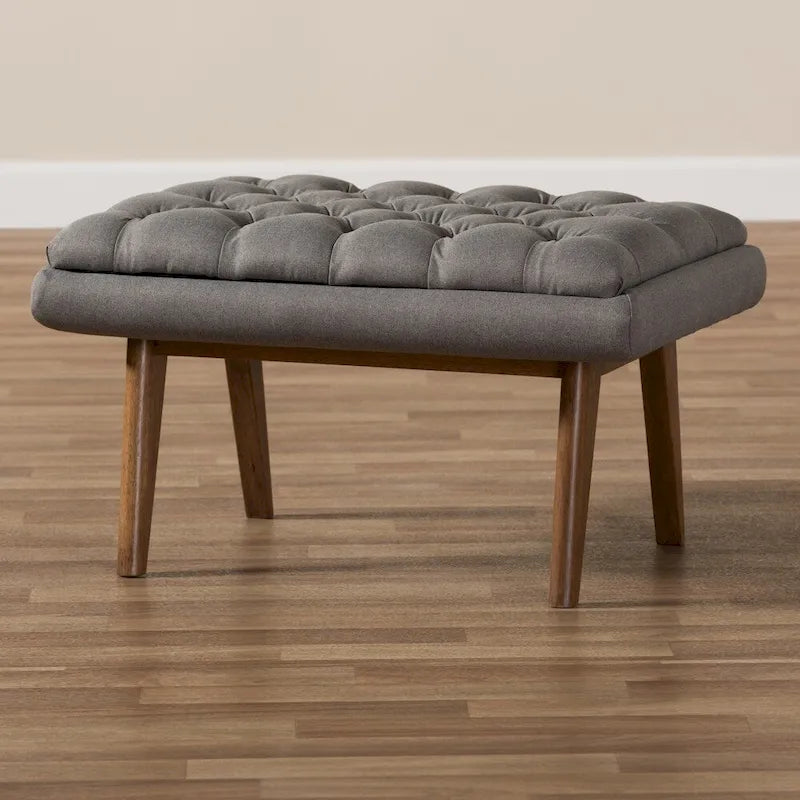 Mid-Century Upholstered Ottoman