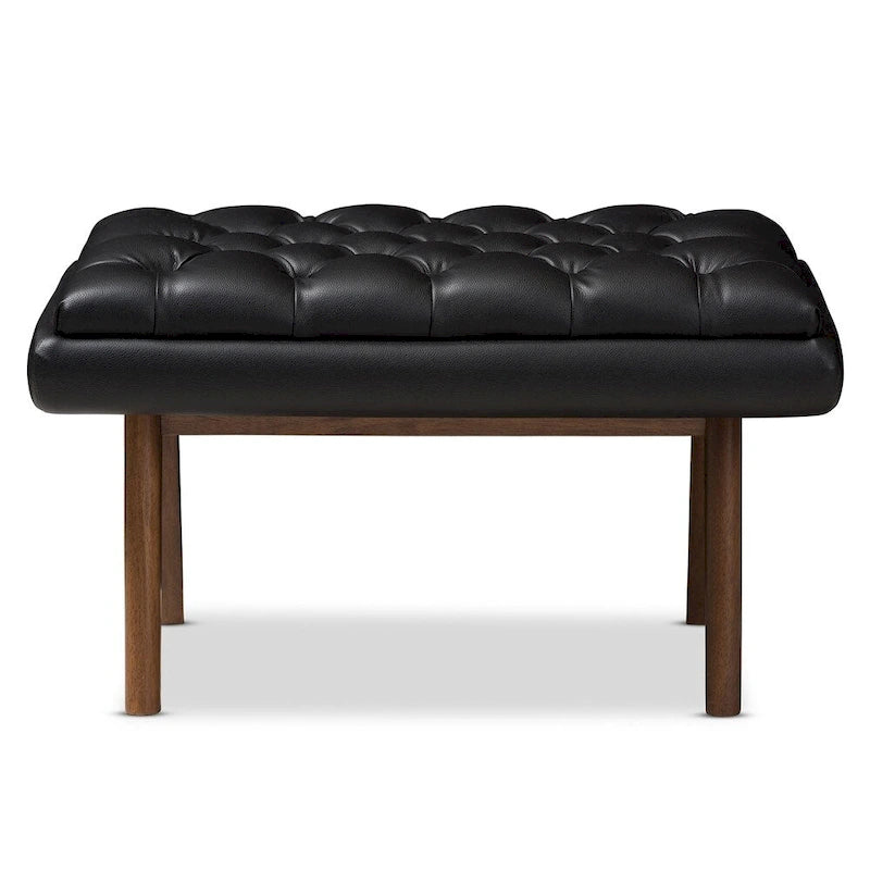 Mid-Century Upholstered Ottoman