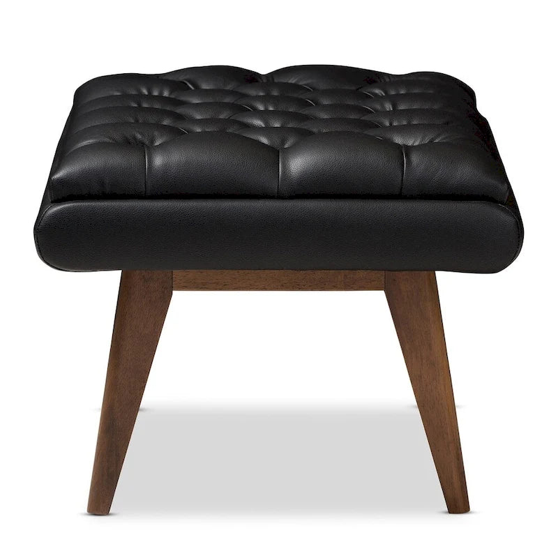 Mid-Century Upholstered Ottoman