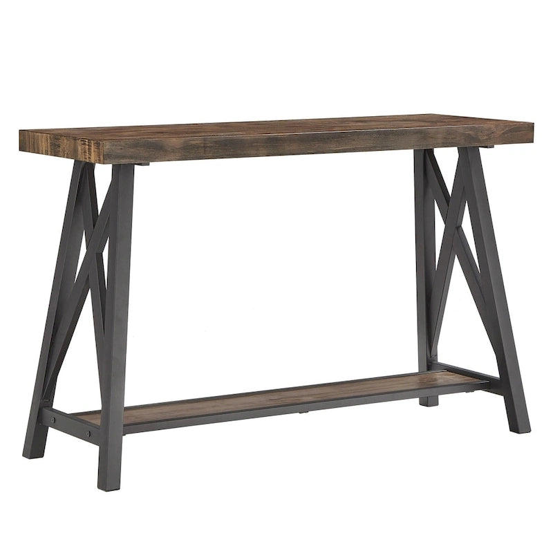 Rustic X-Base Sofa Entryway Table