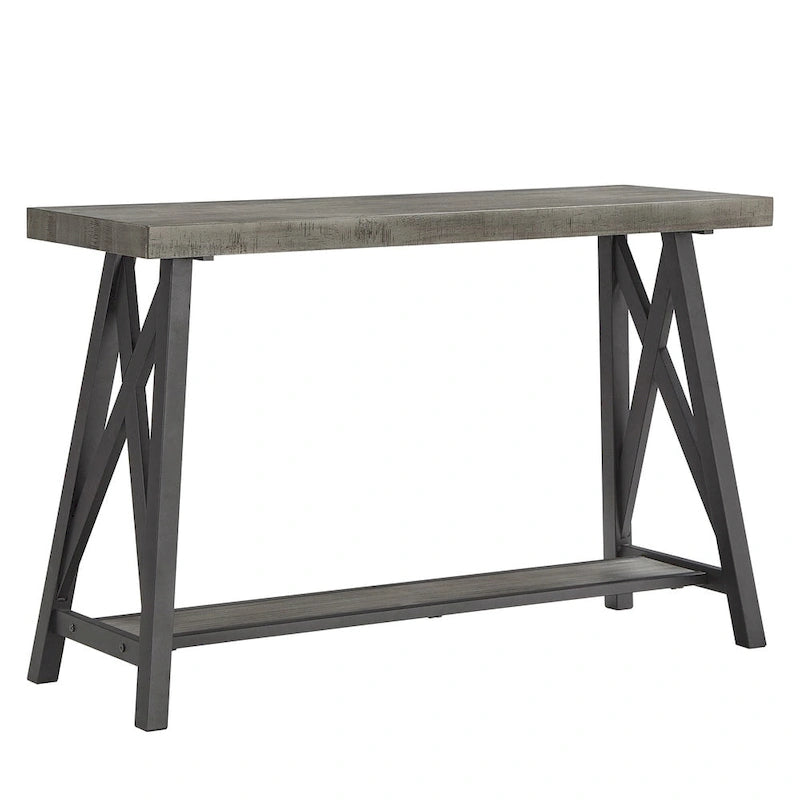 Rustic X-Base Sofa Entryway Table
