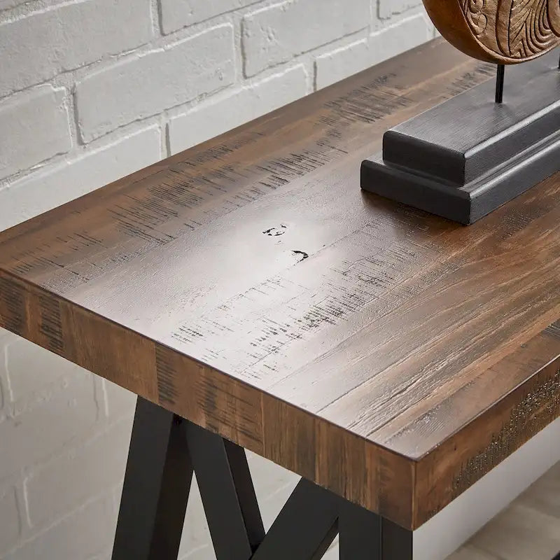 Rustic X-Base Sofa Entryway Table